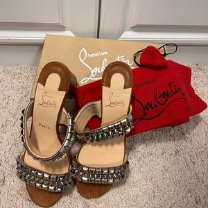 Christian Louboutin block stud heel sandal